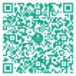 Teal QR code with a circular Embassy Suites by Hilton logo in the center.