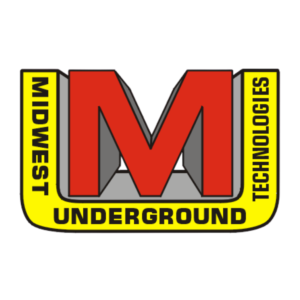 Midwest Underground Technologie logo | OHIO811 Badge-style logo with a large red 'M' at the center, yellow side borders with black text, and 'UNDERGROUND' at the bottom, reminiscent of a London Underground badge.